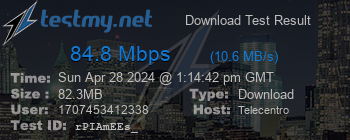 Speed Test Result