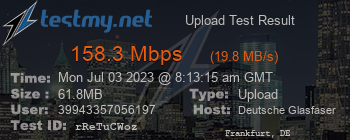 Speed Test Result