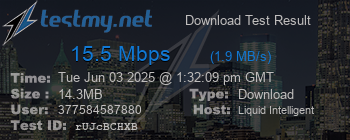 Speed Test Result