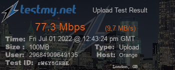 Speed Test Result