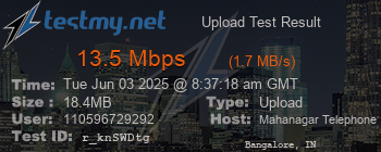 Speed Test Result