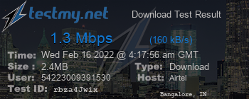 Speed Test Result