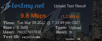 Speed Test Result