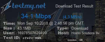 Speed Test Result