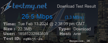 Speed Test Result