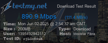 Speed Test Result