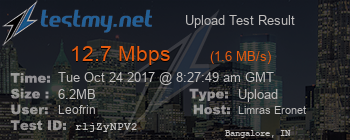 Speed Test Result