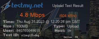 Speed Test Result