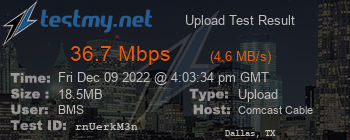 Speed Test Result