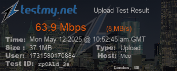 Speed Test Result