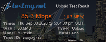 Speed Test Result