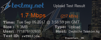 Speed Test Result