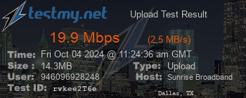 Speed Test Result