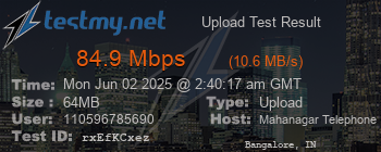 Speed Test Result
