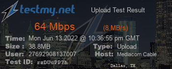 Speed Test Result