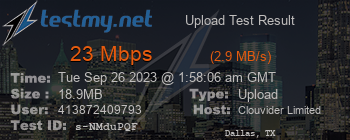 Speed Test Result