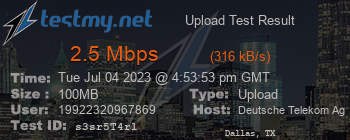 Speed Test Result