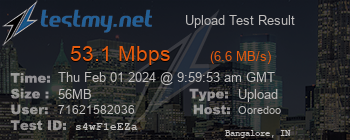 Speed Test Result