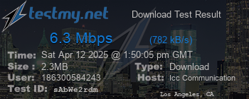 Speed Test Result