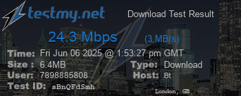 Speed Test Result