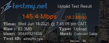 Speed Test Result