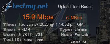 Speed Test Result