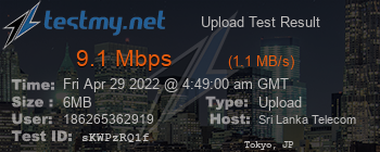 Speed Test Result
