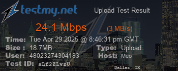 Speed Test Result