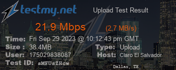 Speed Test Result