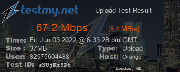 Speed Test Result