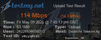 Speed Test Result