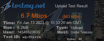 Speed Test Result