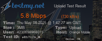 Speed Test Result