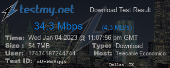 Speed Test Result