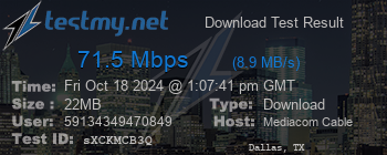 Speed Test Result
