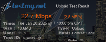 Speed Test Result
