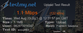 Speed Test Result