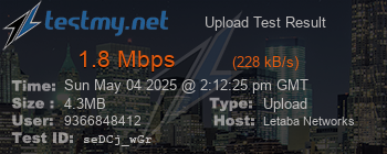 Speed Test Result
