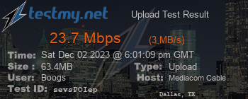 Speed Test Result
