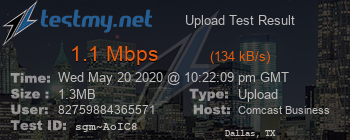 Speed Test Result