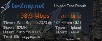 Speed Test Result