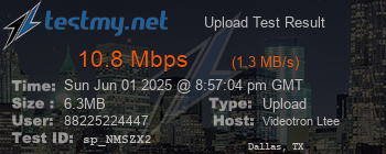 Speed Test Result