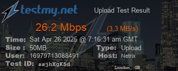 Speed Test Result