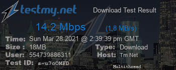 Speed Test Result