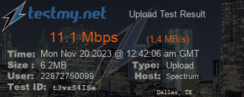 Speed Test Result