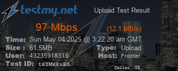 Speed Test Result