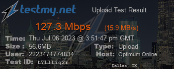 Speed Test Result