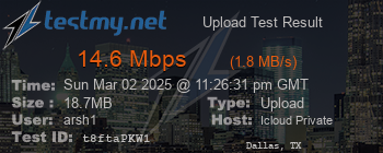 Speed Test Result