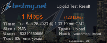 Speed Test Result