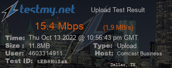 Speed Test Result